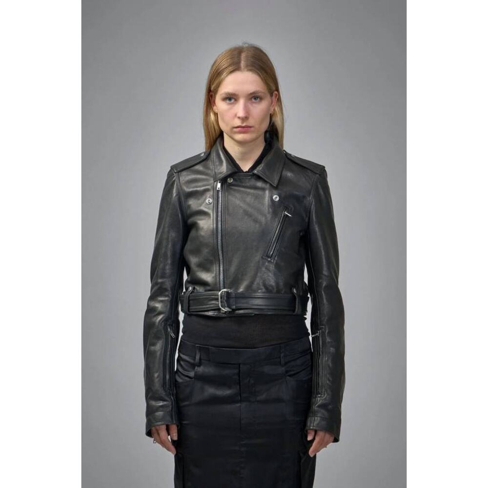 RIck Owens  Giacca In Pelle Cropped Luke Stooges Jacket in Black IT 44 US 8